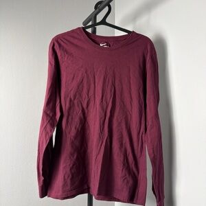 Nike Burgundy Long Sleeve Top